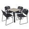 Kee Kee Square Table & Chair Set, Wood, Metal, Polypropylene Top TB3030PLBPBK44BK - alternate 1